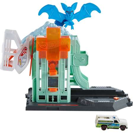 Трек Hot Wheels Атака летучей мыши с лифтом, многоуровневый