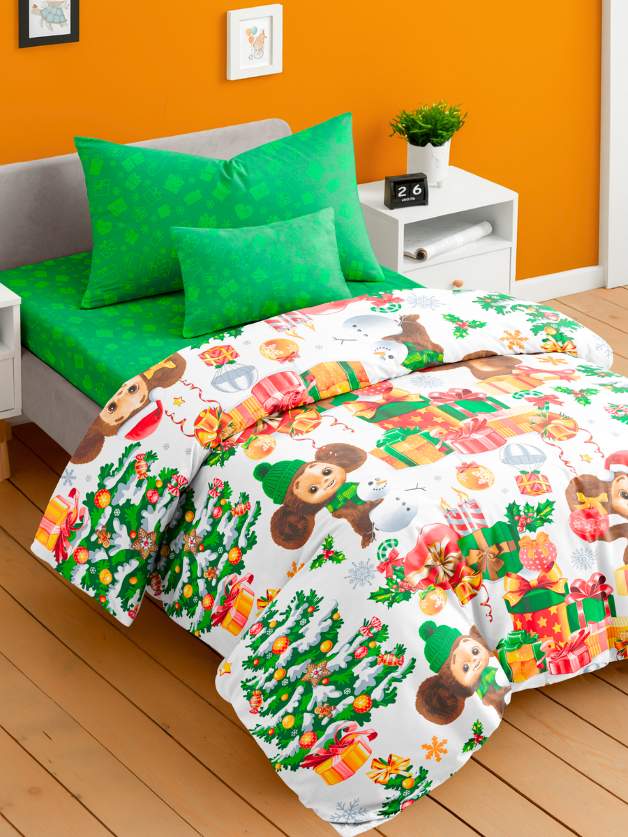 Комплект постельного белья Ночь Нежна Чебурашка полутораспальный 3 предм. - фото 5