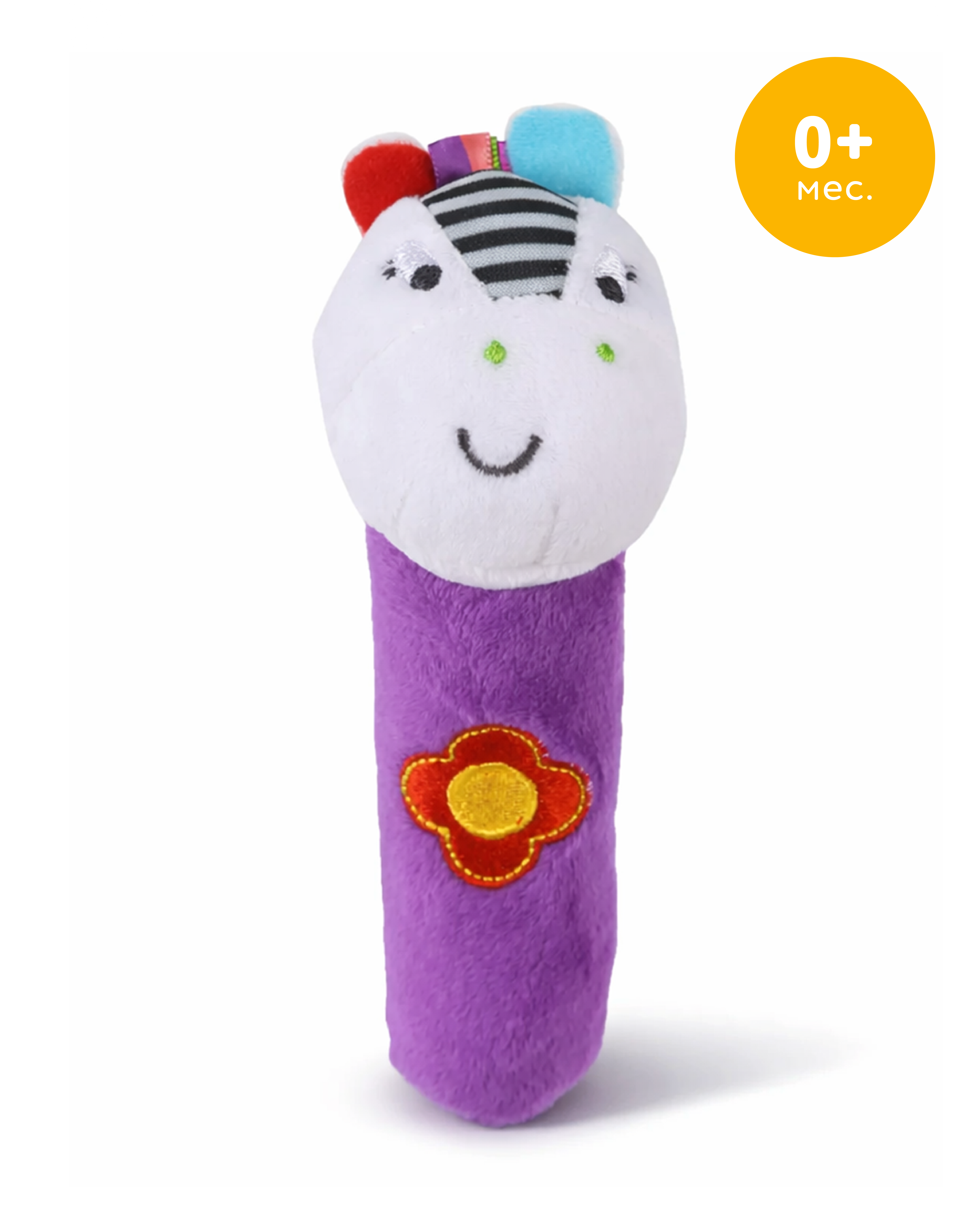 Изображение товара Яркая мягкая погремушка Зебра BabyGo для развития моторики и чувств