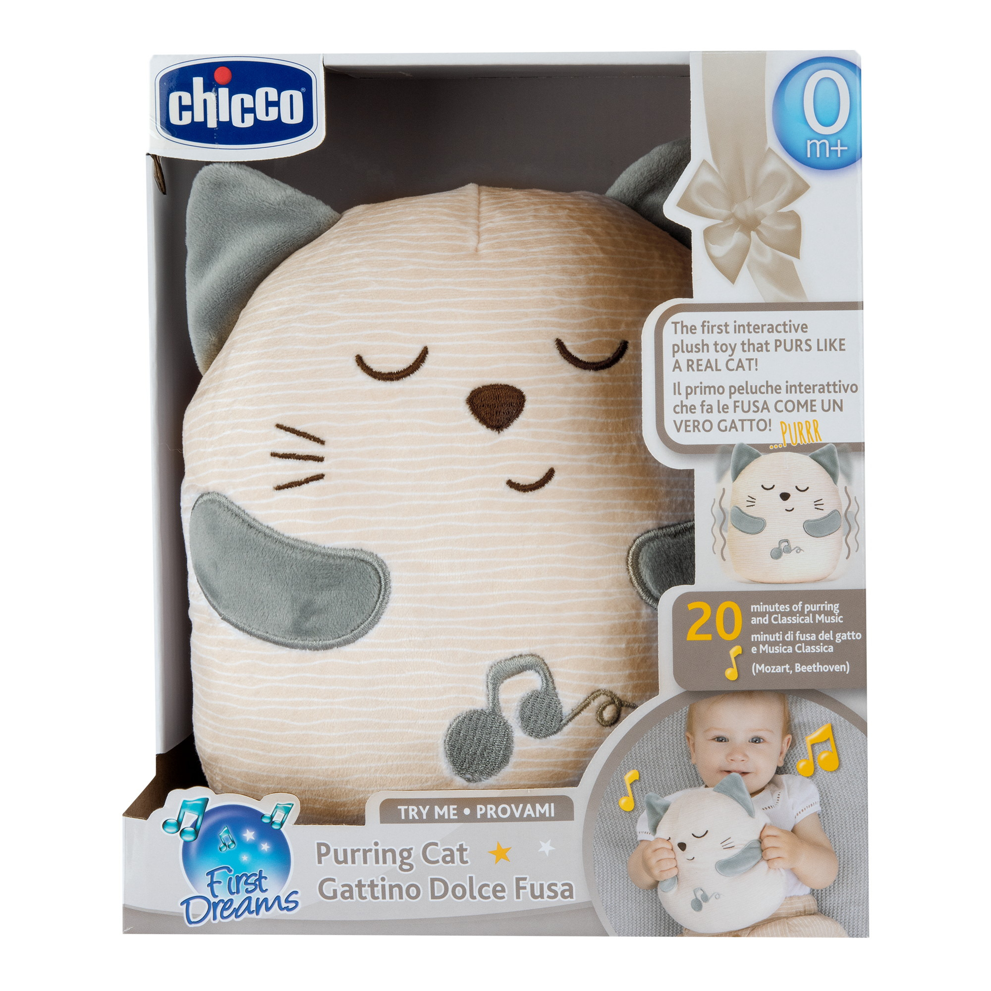 Мягкая игрушка Chicco котик 20 см - фото 6