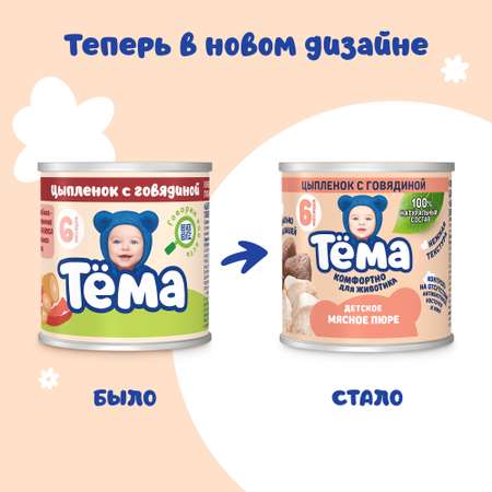 Пюре Тёма Цыпленок-говядина с 6 мес 90 г