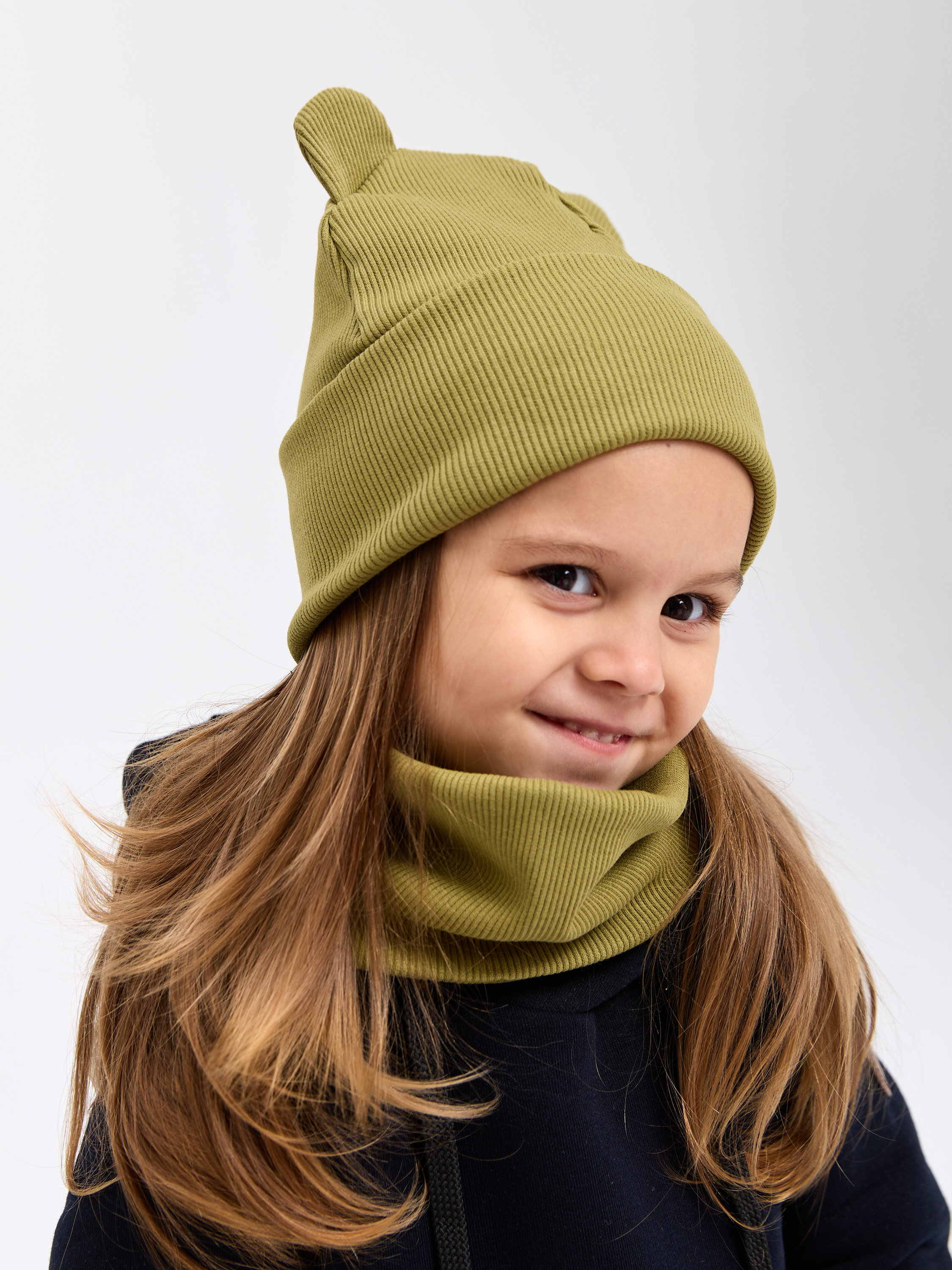 Шапка и снуд Лапушка 0257 хаки р.40-44 - фото 5