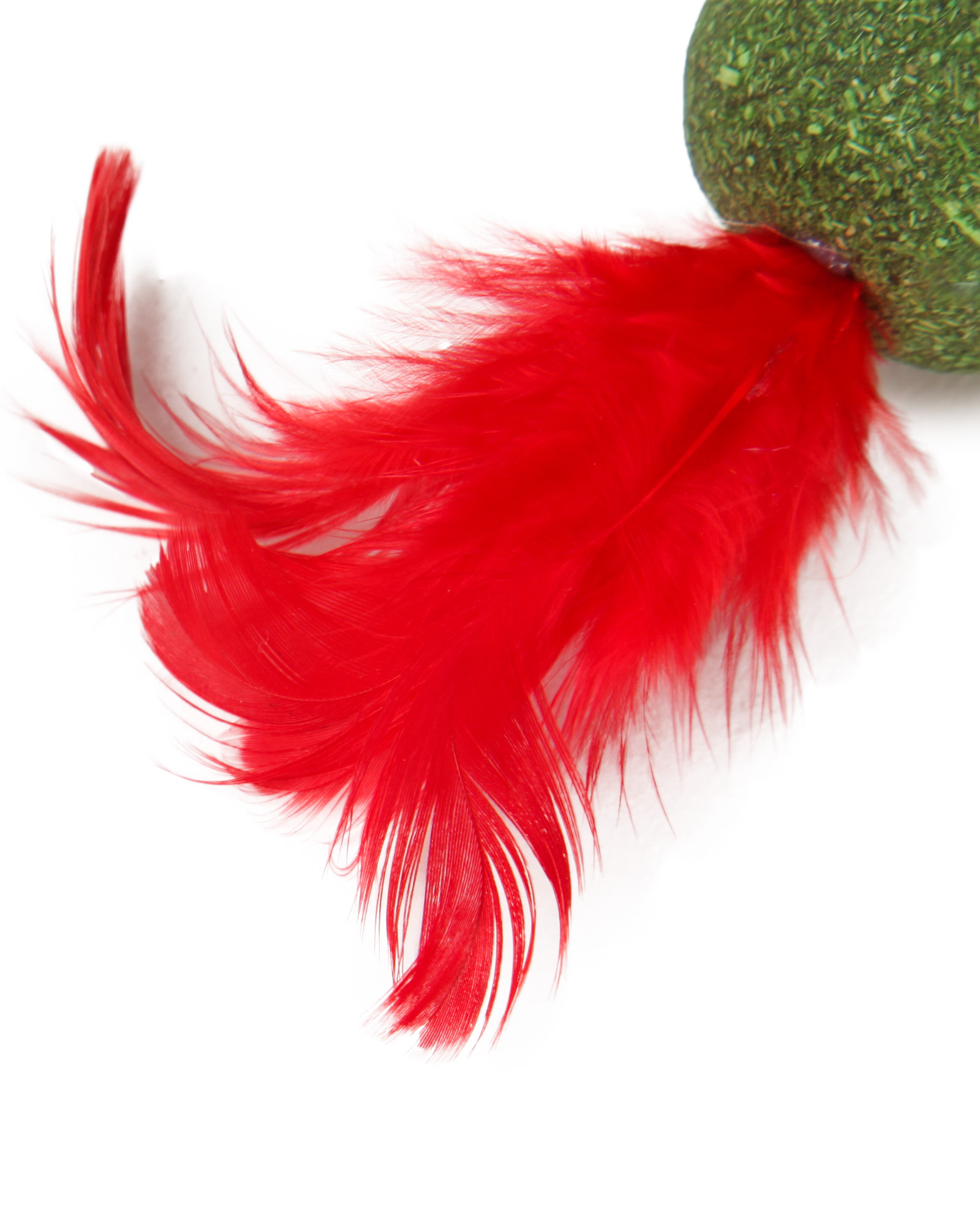 Игрушка для кошек Barbaks Шарик из кошачьей мяты с перьями 15см - фото 3