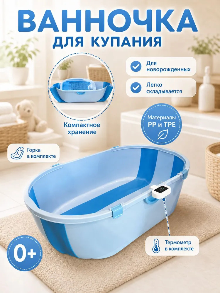 Ванночка NORVE складная голубой - фото 1