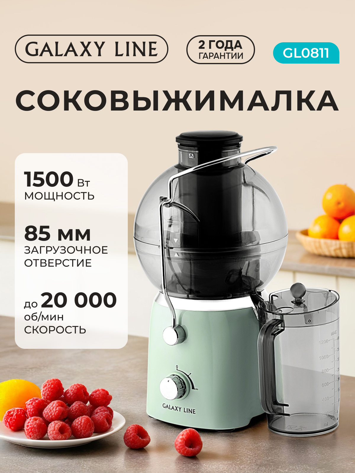 Соковыжималка Galaxy LINE GL0811 свежая мята - фото 1