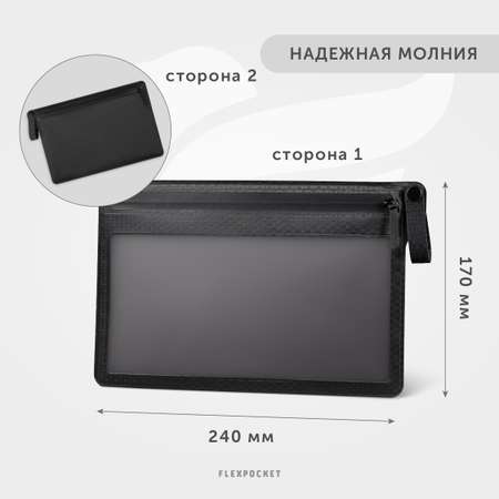 Косметичка Flexpocket водонепроницаемая с прозрачным окном на молнии