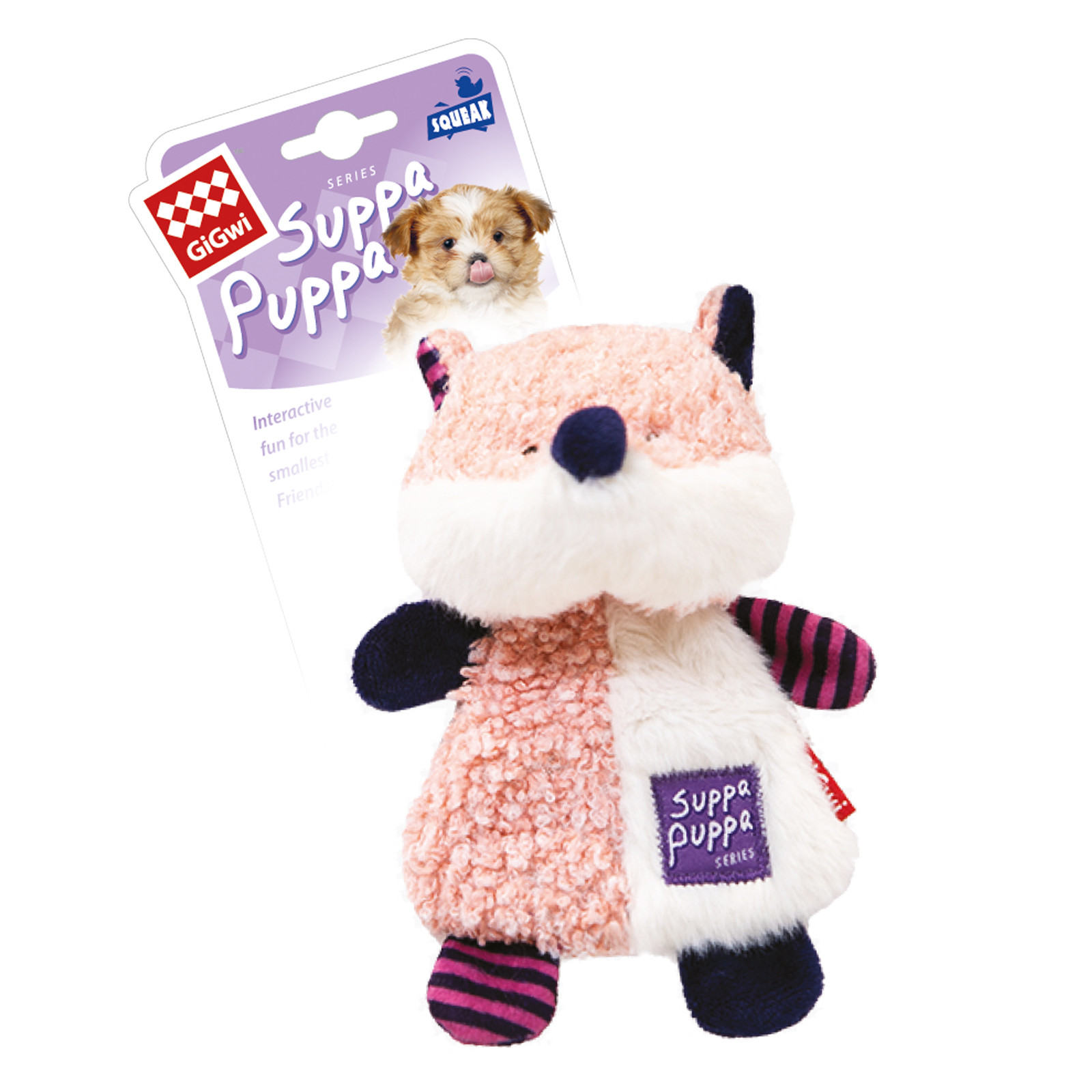 Игрушка для маленьких собак GiGwi SUPPA PUPPA Лиса с пищалкой 17.5см - фото 2