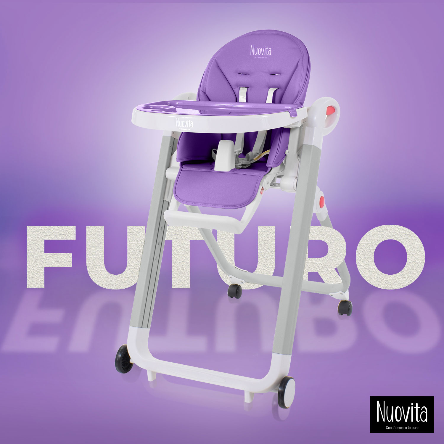 Стульчик для кормления Nuovita Futuro Bianco фиолетовый - фото 2