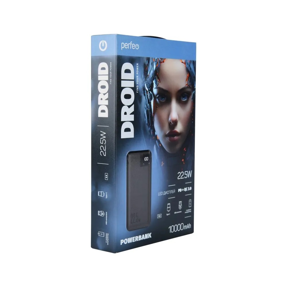 Внешний аккумулятор Perfeo Droid 10000 мАч черный - фото 8