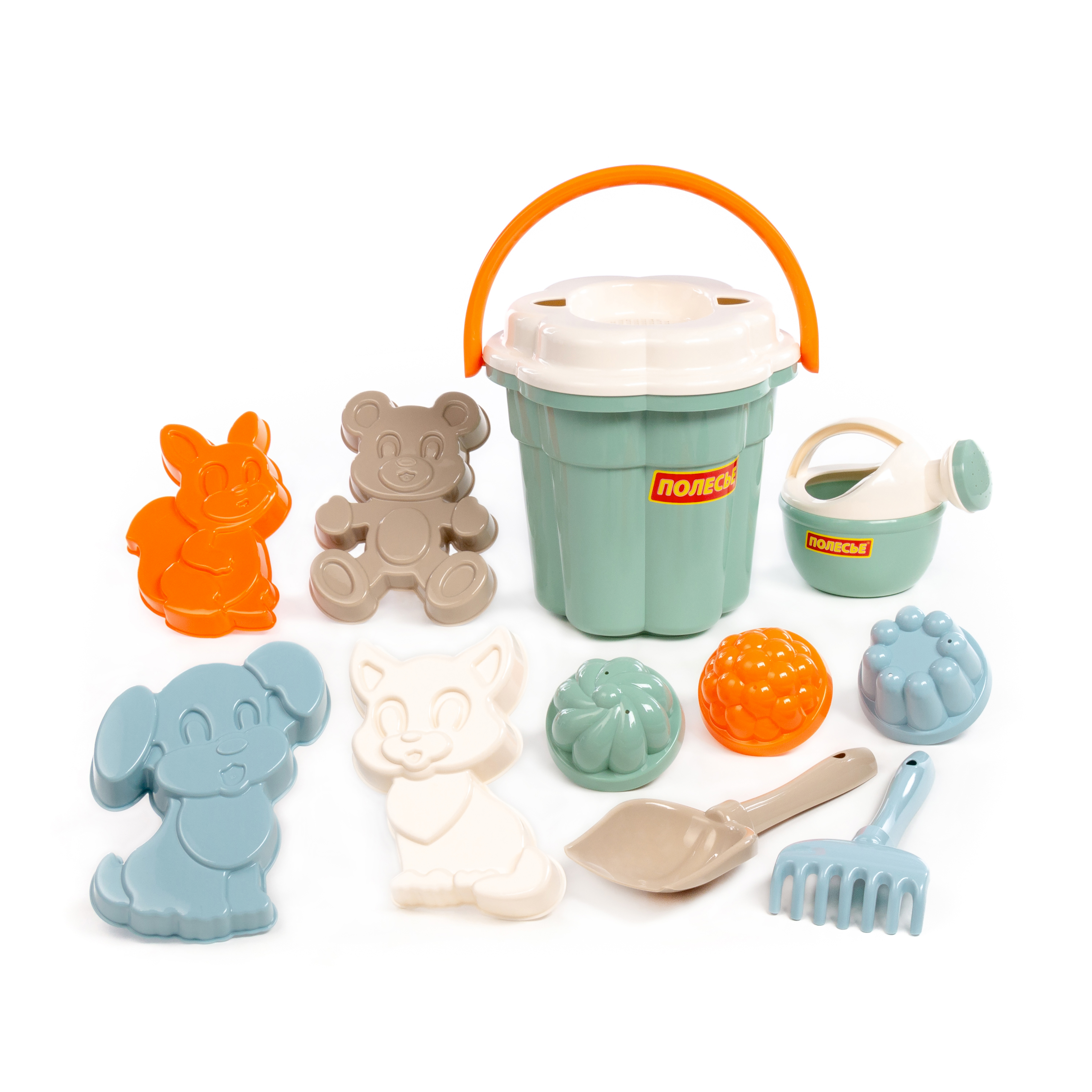 Песочный набор Полесье в рюкзаке оливковый 1 предм. - фото 5