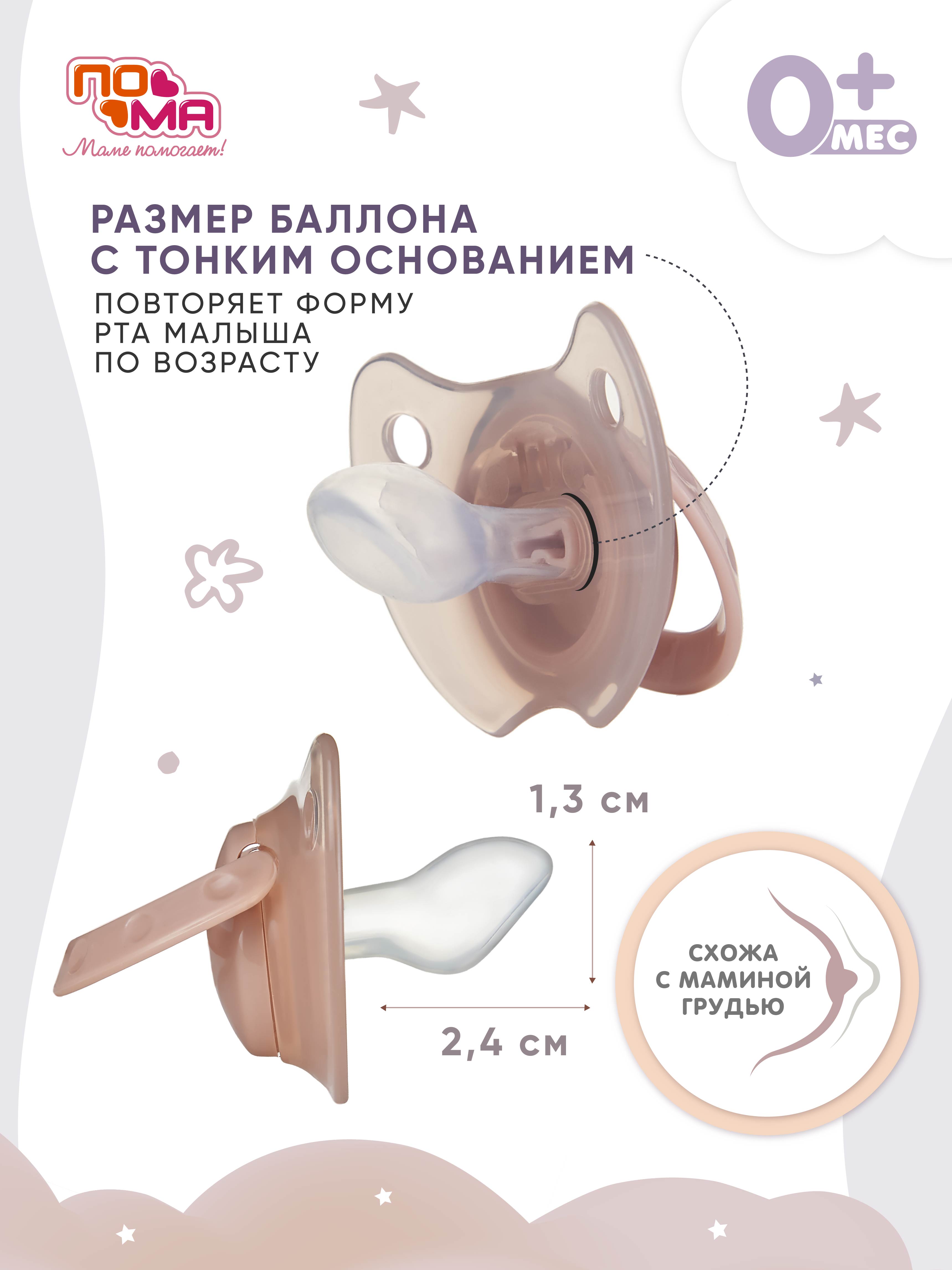 Пустышка Пома силикон ортодонтическая от 0 мес. 2 шт. - фото 2