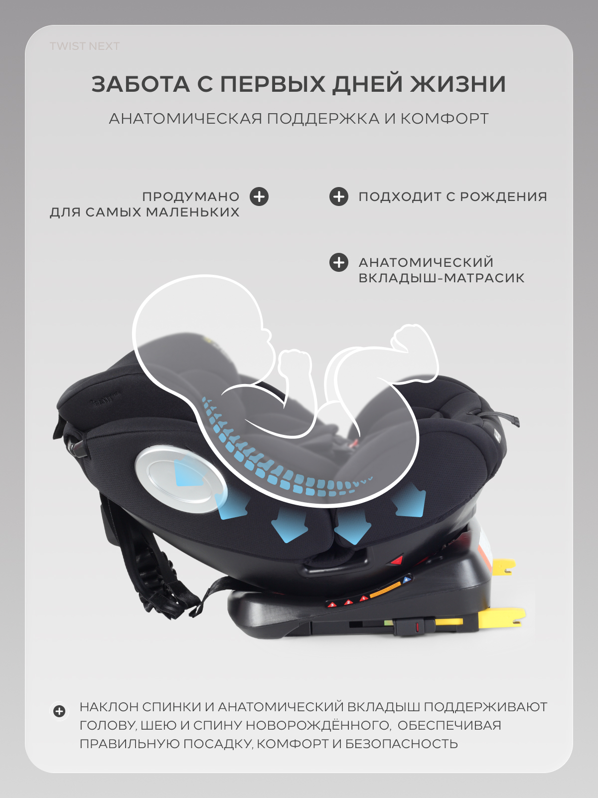 Автокресло Rant Basic Twist Isofix 0+/1/2/3 (0-36 кг) черный - фото 11