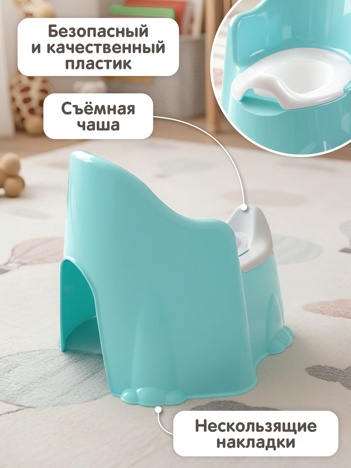 Горшок Компания Друзей голубой голубой - фото 4