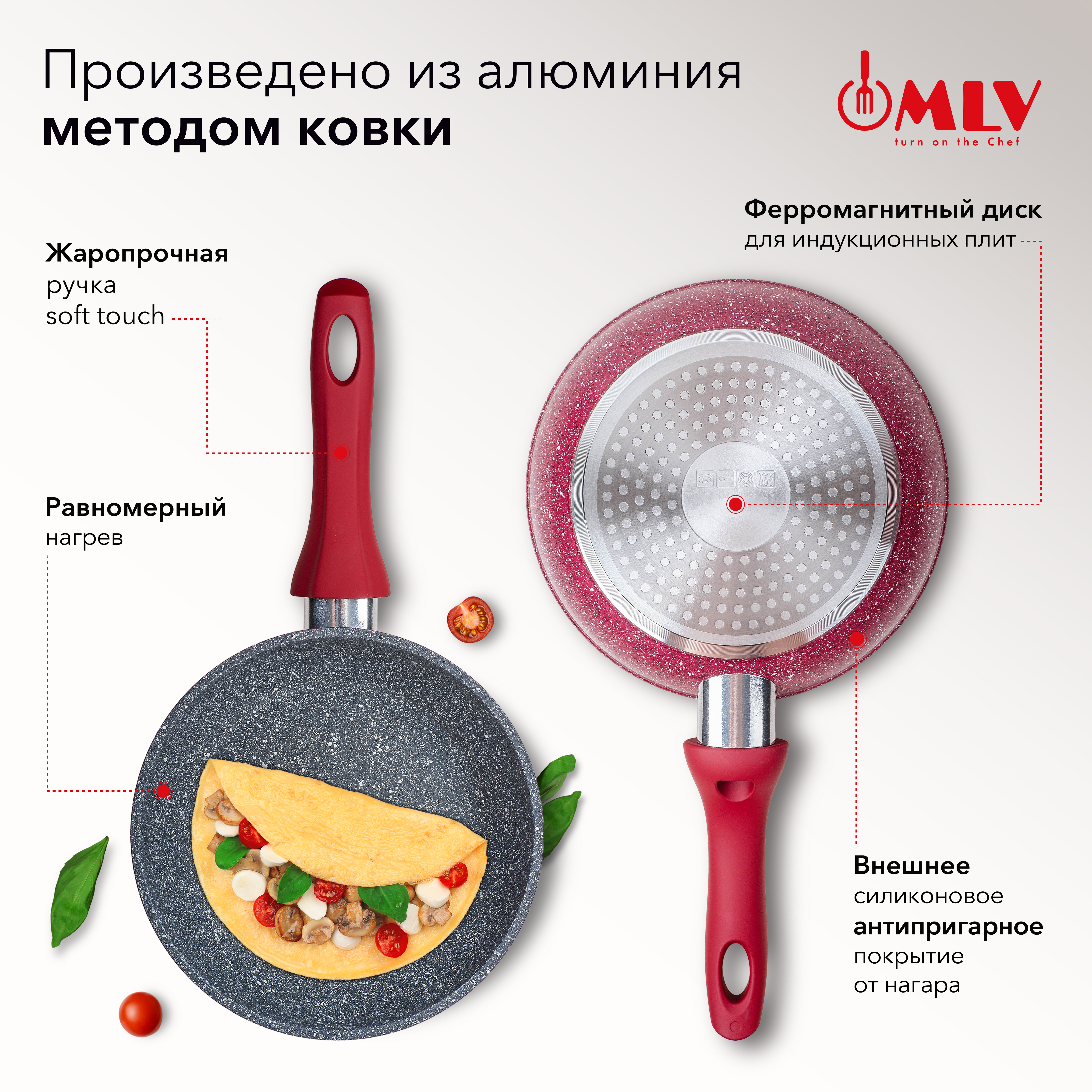 Сковорода с антипригарным покрытием Moulin Villa Granate 18 см - фото 2