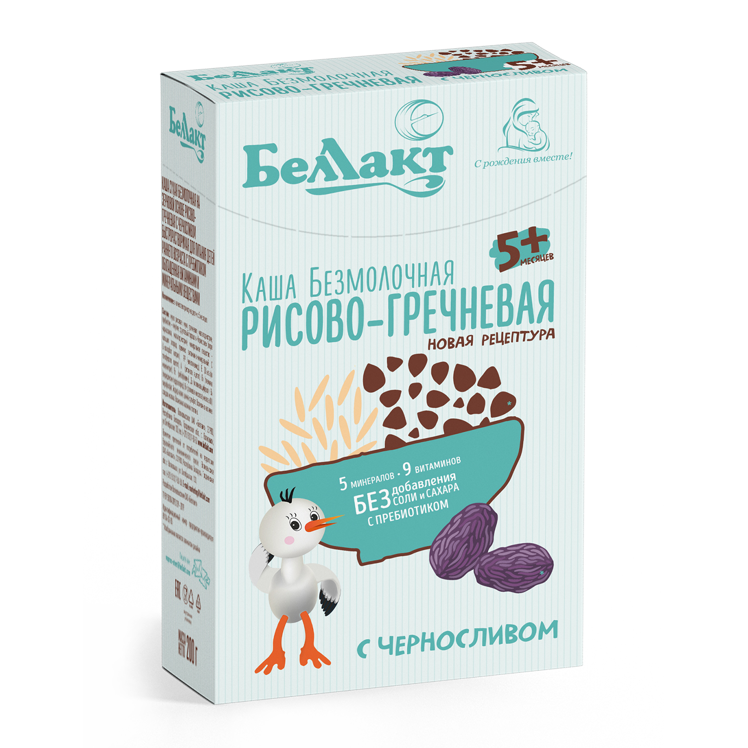 Каша безмолочная Беллакт рисово-гречневая с черносливом с 5месяцев 200г - фото 1