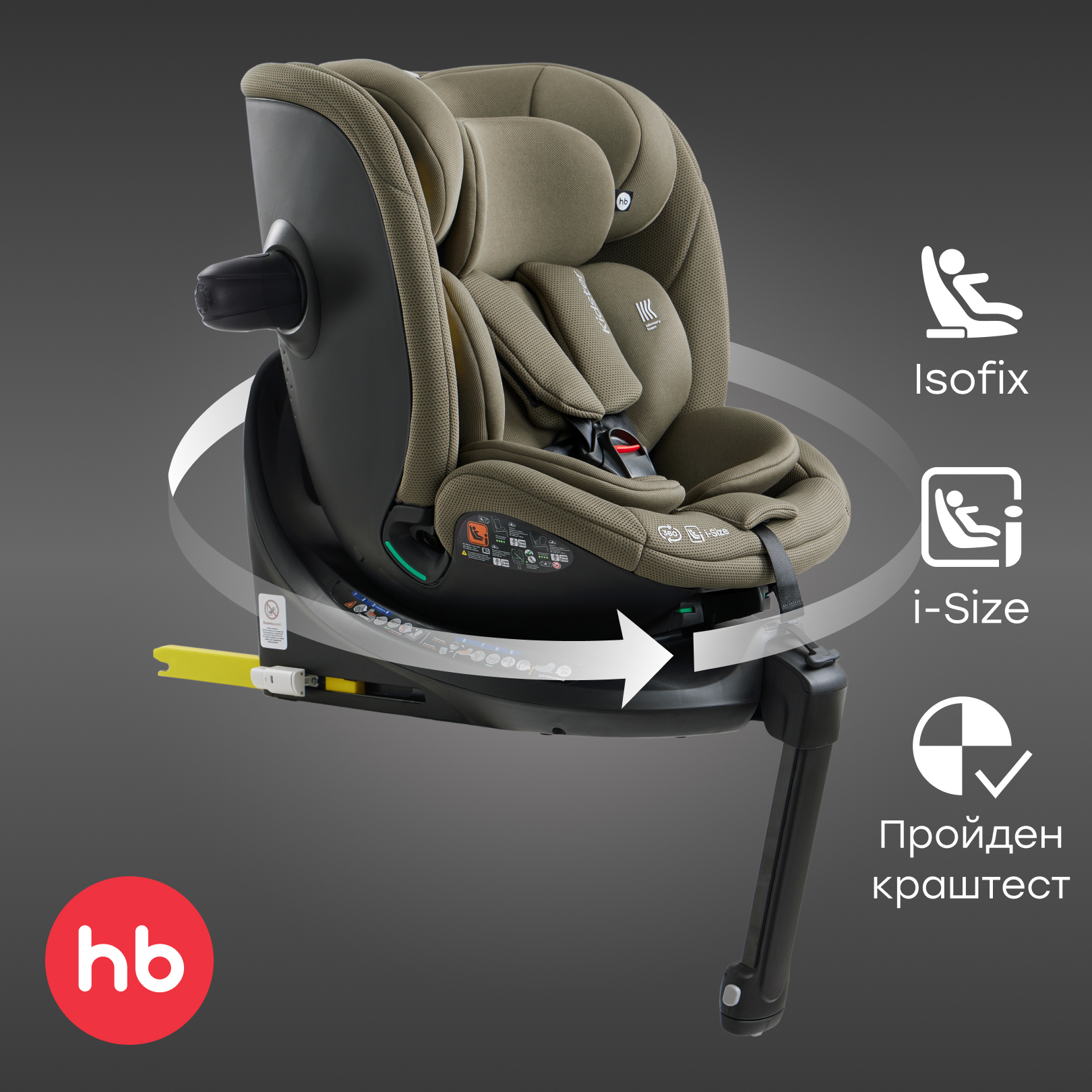 Автокресло Happy Baby Kidster Isofix 0+/1/2/3 (0-36 кг) зеленый - фото 1