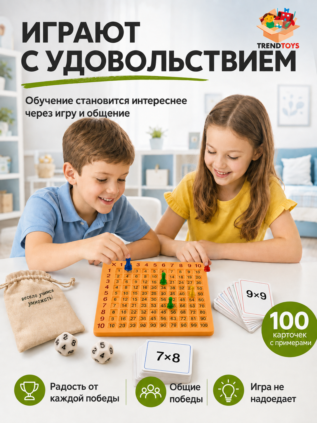 Настольная игра TrendToys Умножайка таблица умножения - фото 4