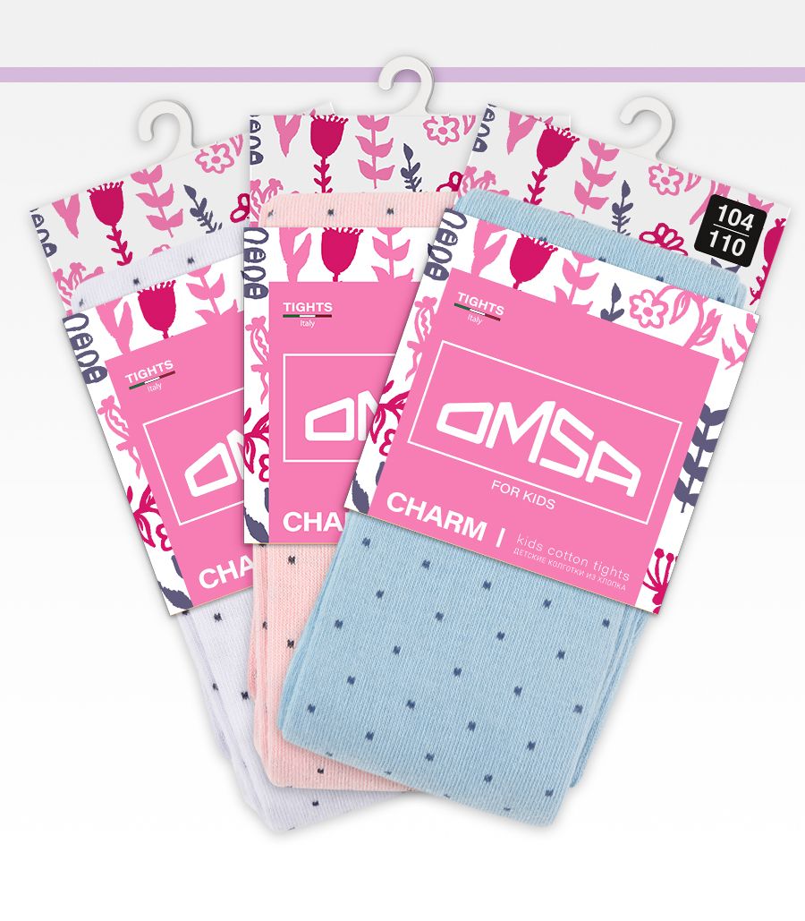 Колготки 3 пары Omsa Collant 12Р31-1 Bianco/Rosa/Blu Сhiaro.кмп.3 - фото 1