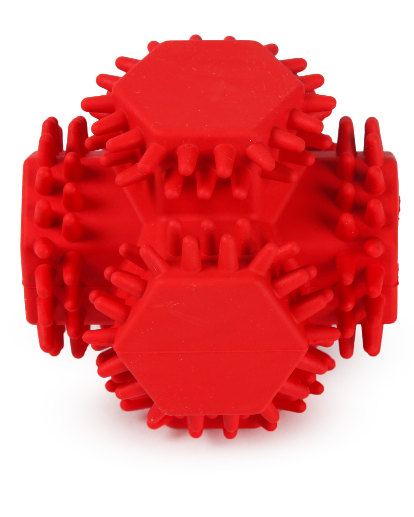 Игрушка для собак Barbaks Мяч геометрия особо прочный с зубчиками массирует десны из резины 10см - фото 2