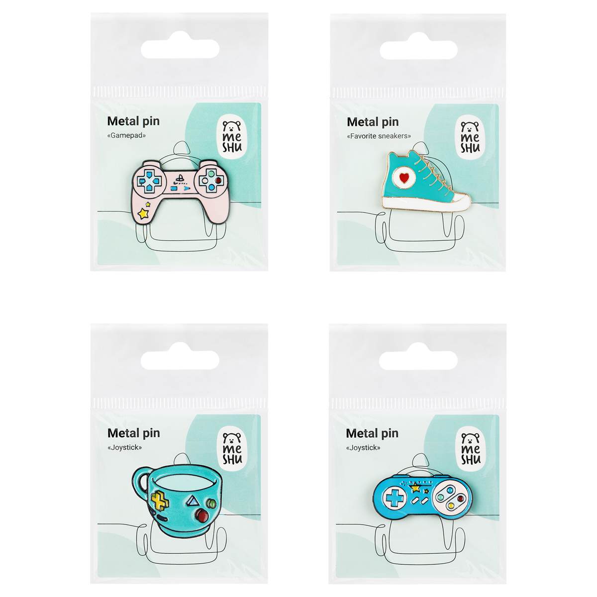 Значок Meshu Gamers set 4 шт. - фото 1