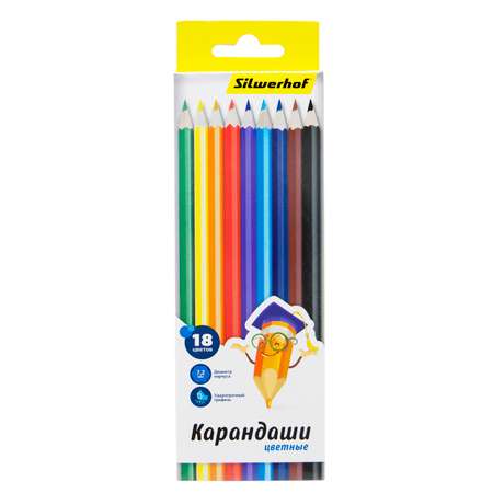 Карандаши цветные Silwerhof 18 шт.