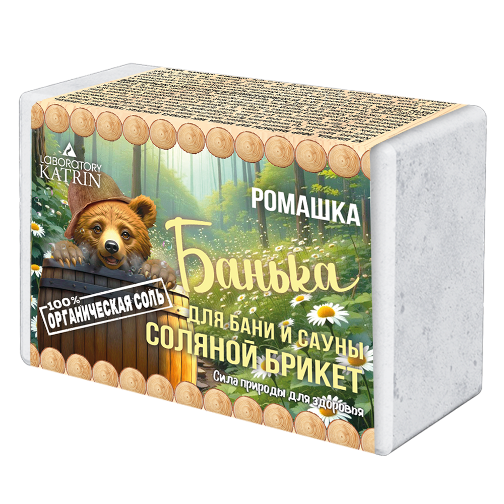Соляной брикет для бани "Банька" Ромашка 500г - фото 1