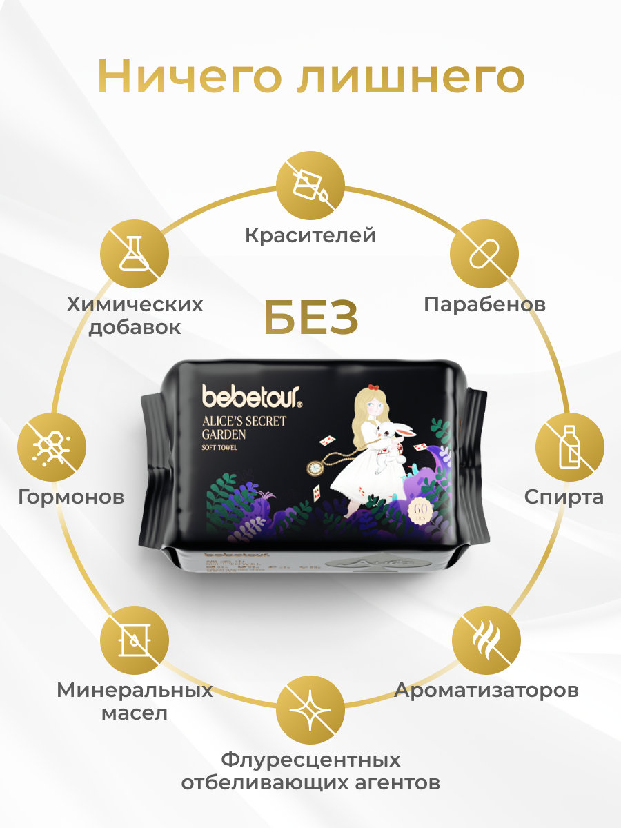 Одноразовые полотенца Bebetour 1 упак. 60 шт. - фото 3