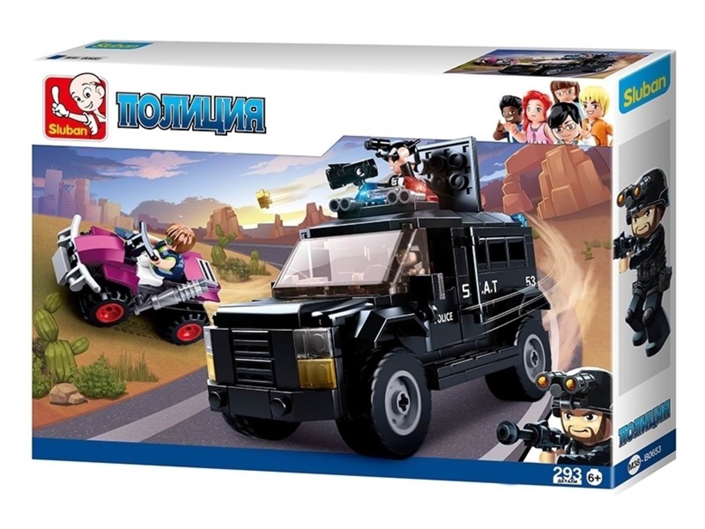 Конструктор SLUBAN Полицейский внедорожник - фото 3