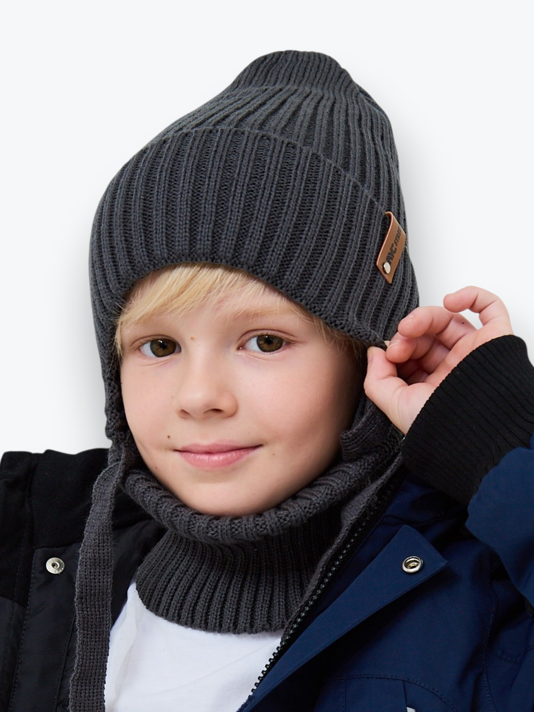 Шапка и снуд NYCkids NYC-H-56-zaviazki-DgreyB - фото 1