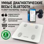 Умные весы напольные MARTA MT-1606 LED Bluetooth белый жемчуг