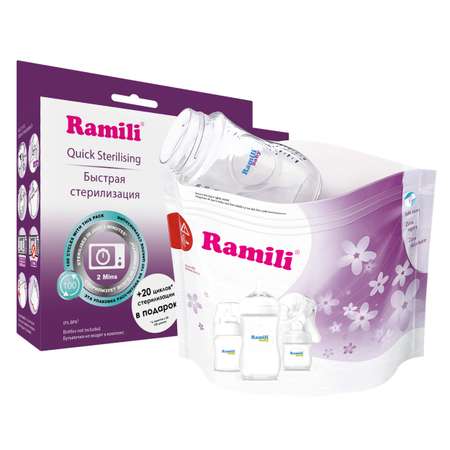 Пакеты для стерилизации в СВЧ-печи Ramili для бутылочек молокоотсосов и аксессуаров RSB105