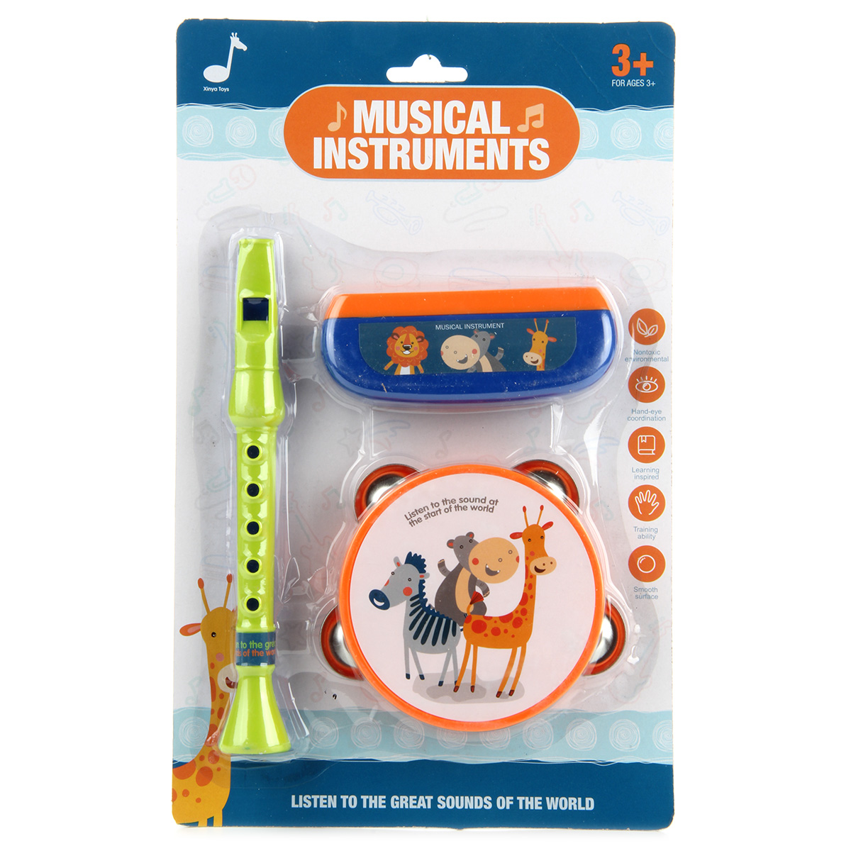 Игрушка музыкальная Veld Co гармошка, флейта, бубен - фото 3