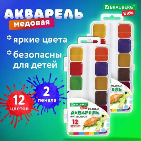 Краски акварель Brauberg 12 цв.
