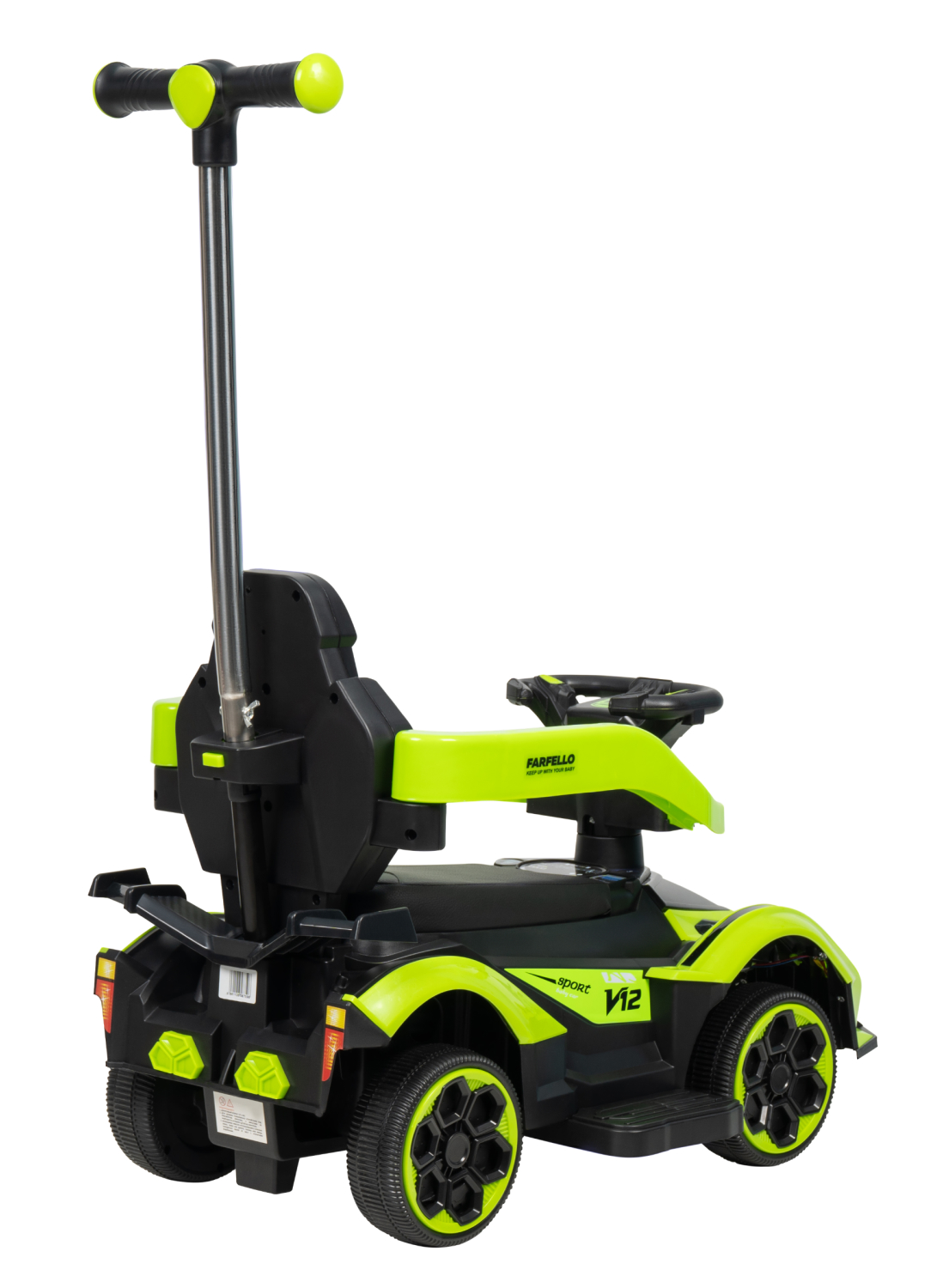 Каталка Farfello K256 с ручкой зеленый - фото 10