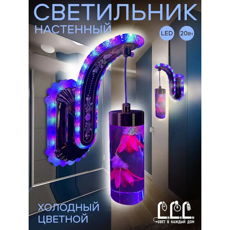 Светильник настенный LLL Бра кристалл розовый