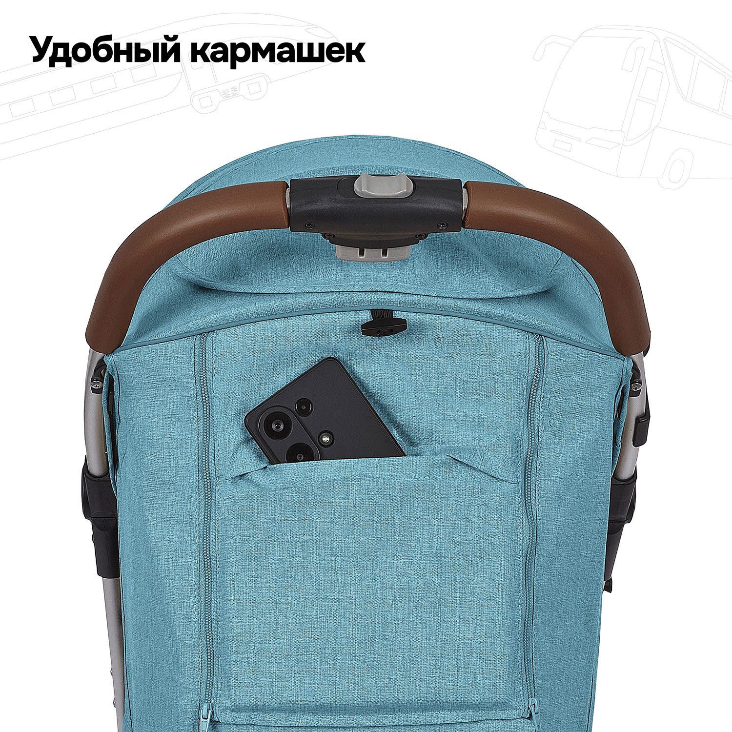 Коляска прогулочная Nuovita Giro Lux бирюзовый - фото 18