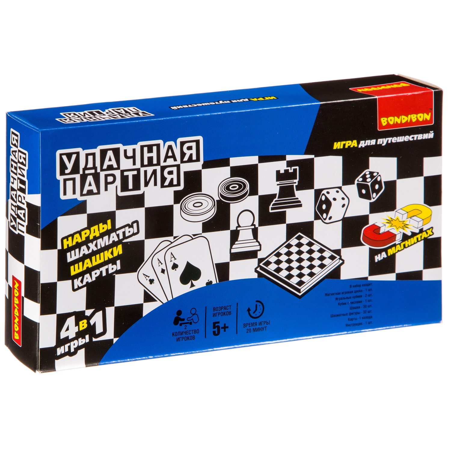 Настольная игра Bondibon Шашки шахматы нарды карты - фото 3