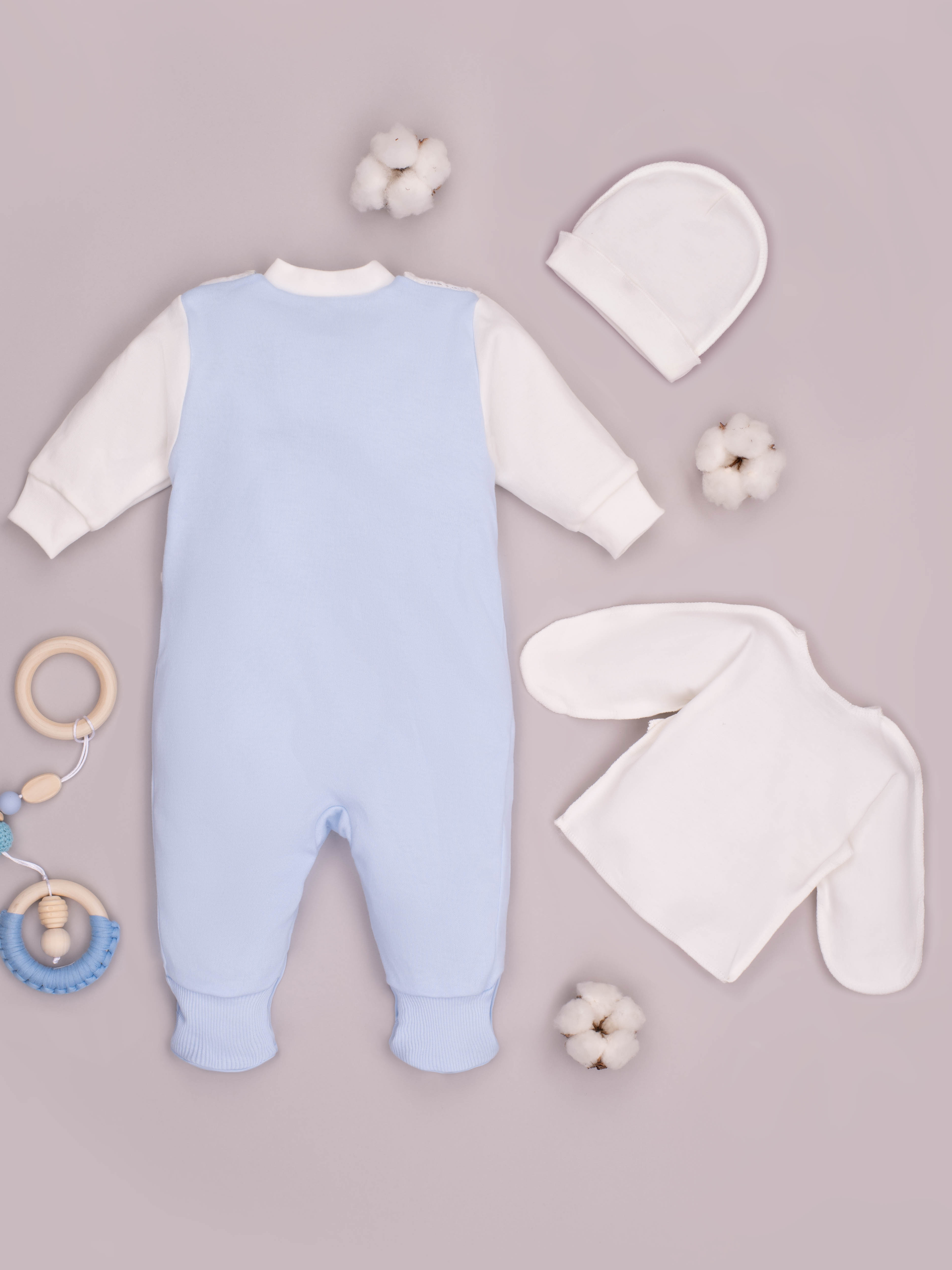 Комплект на выписку ТРИЯ 1185_310_016 интерлок голубой - фото 9