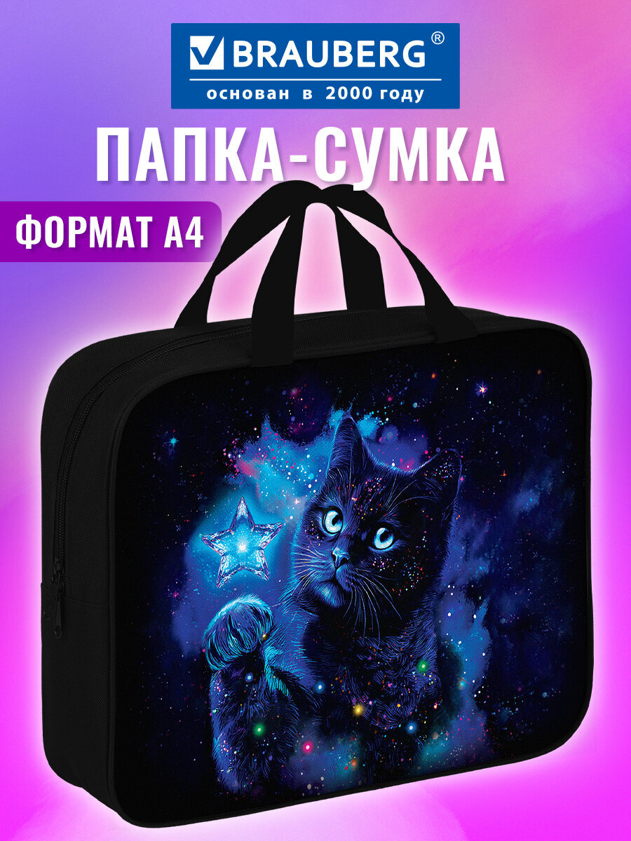 Папка для тетрадей Brauberg Звездный кот А4 - фото 1