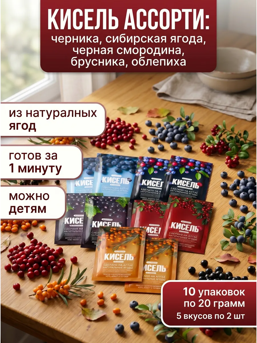 Кисель с натуральными ягодами АРСАНИЯ витаминизированный - фото 1