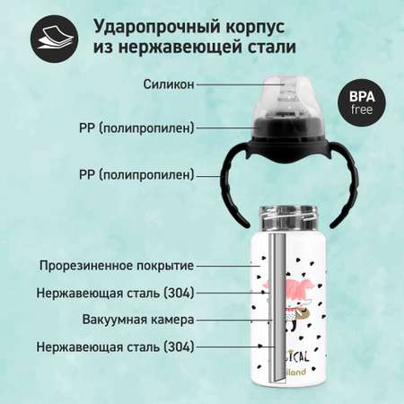 Термопоильник Miniland с соской и ручками Thermobaby Magical 240 мл