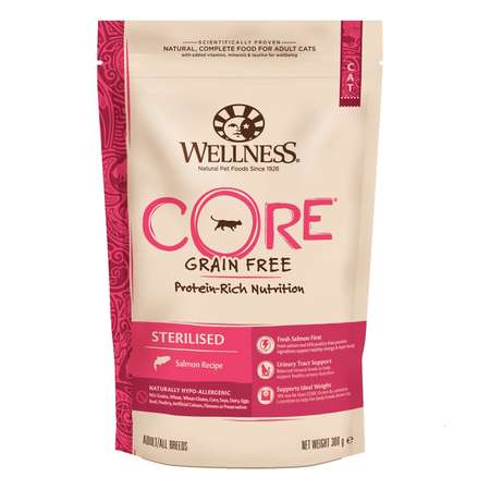 Корм для кошек Wellness CORE 300г лосось для стерилизованных и кастрированных