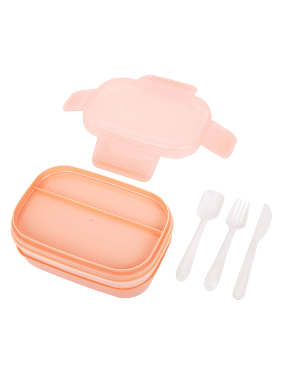 Ланч-бокс Joylux контейнер для еды с 8 отделениями и приборами 1,9 л 3 уровня 10х21х14 см - фото 10