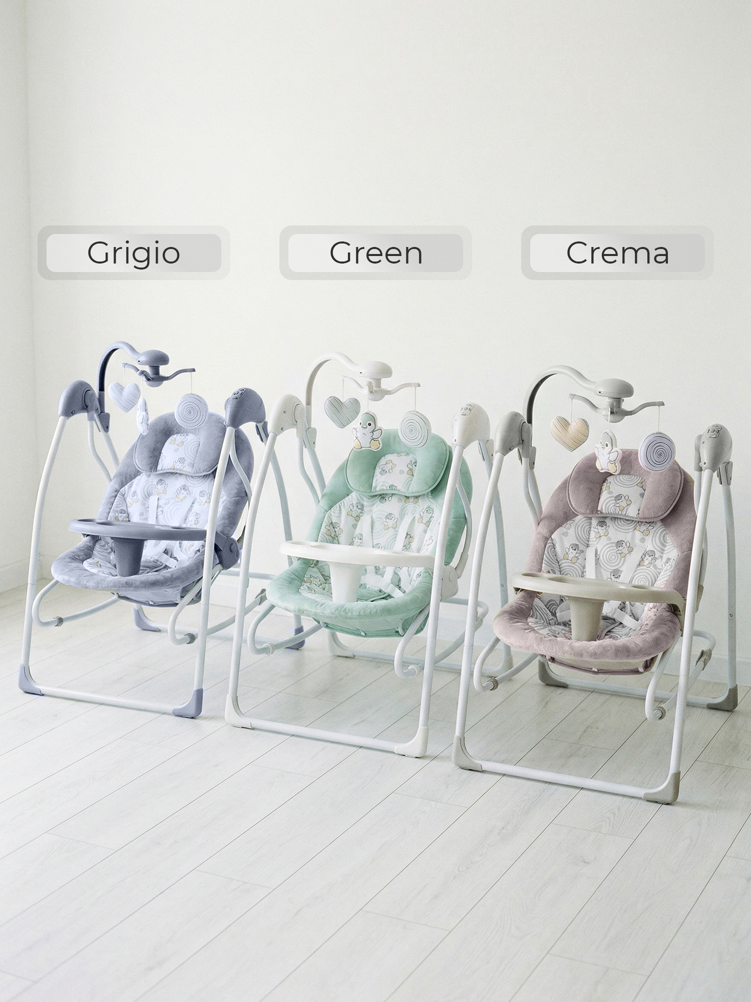 Качели Sweet Baby Pure pinguino Crema - фото 11