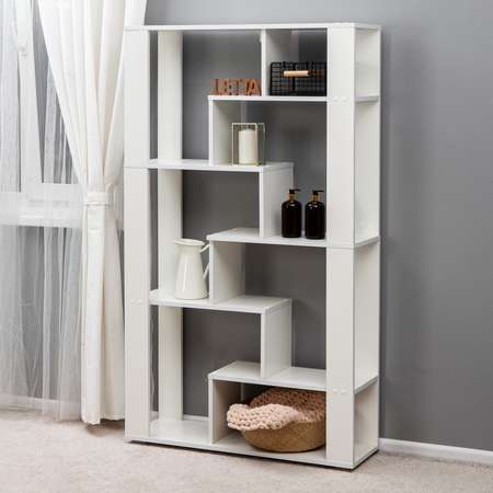Стеллаж этажерка LETTA Lite Plus Белое тиснен 916х1572х280