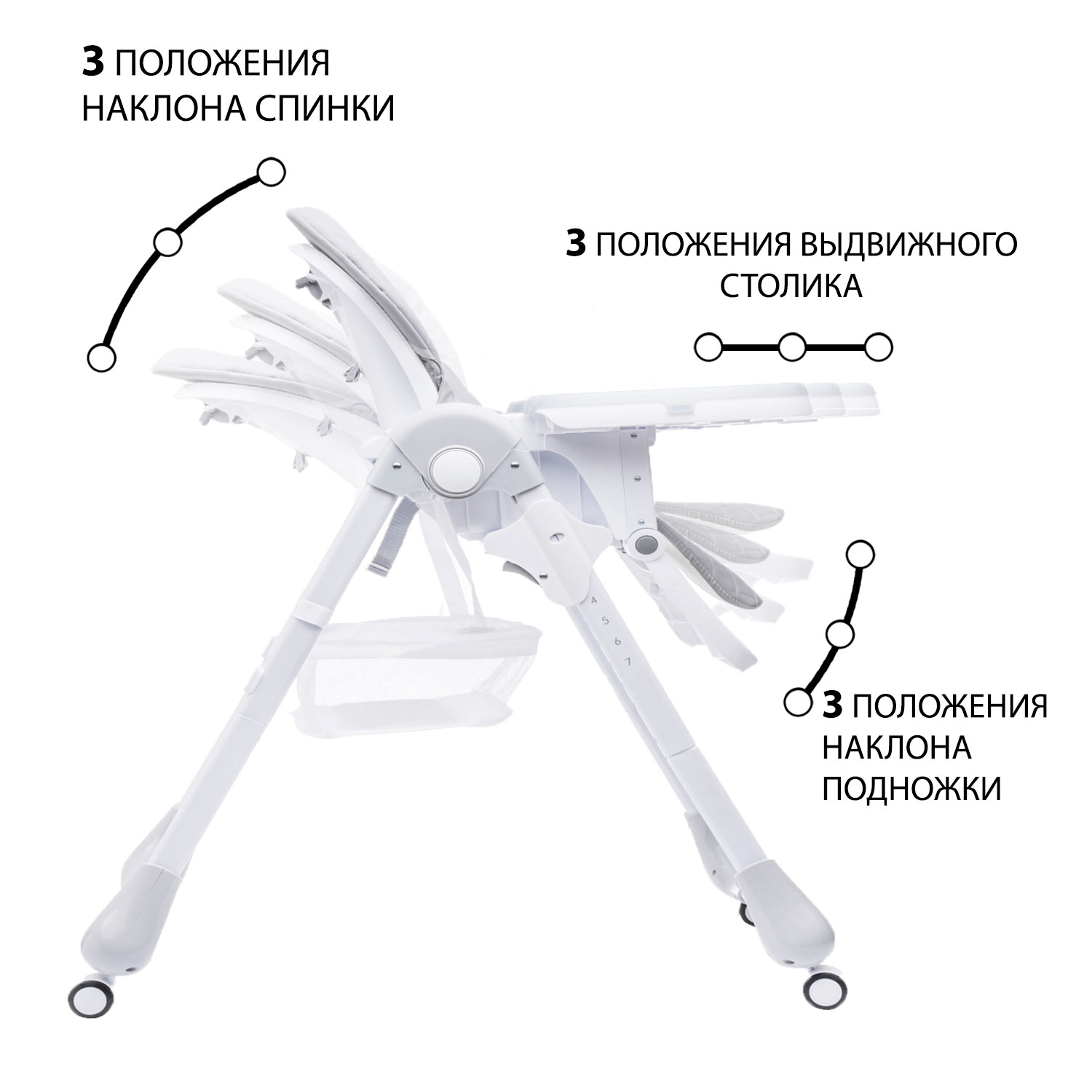 Стульчик для кормления TOMMY Wow wow серый - фото 3