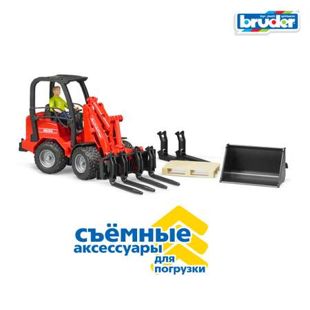 Погрузчик Bruder SCHAEFFER 2034 с аксессуарами 1:16