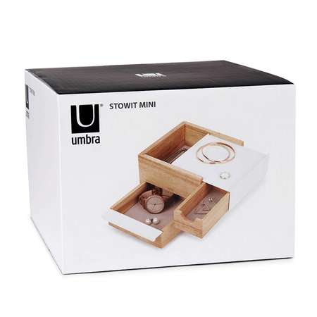 Шкатулка для украшений Umbra Stowit Mini белая-дерево