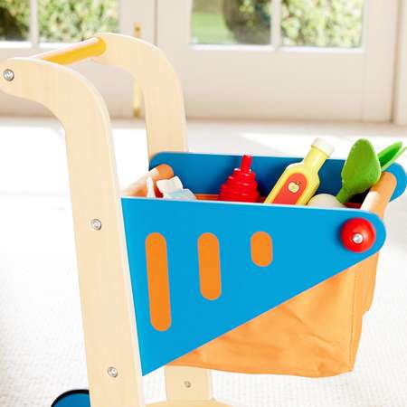 Игровой набор Hape тележки и корзинки, продукты, касса