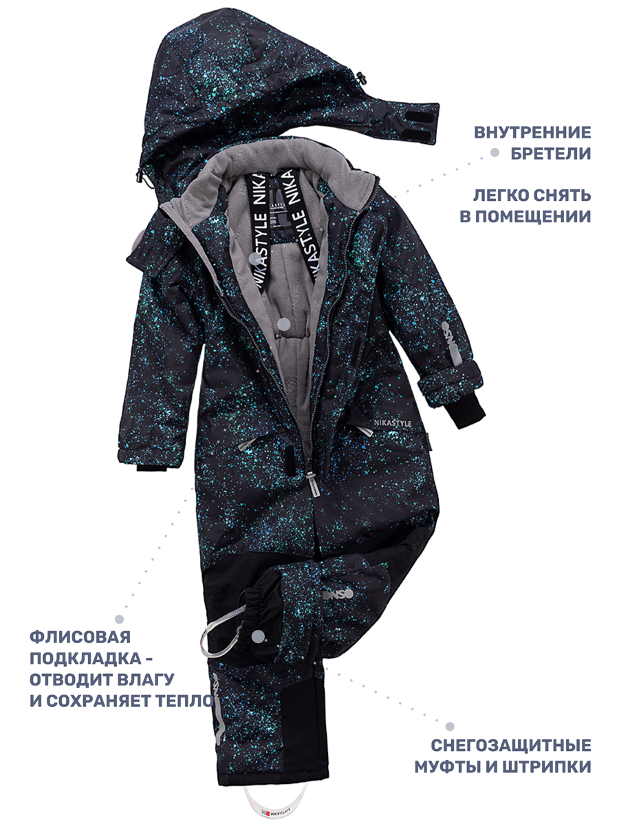 Комбинезон NIKASTYLE 8з5324 черный/бирюза - фото 7